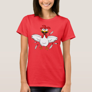 T-shirt Poulet fou drôle de bande dessinée de chemise