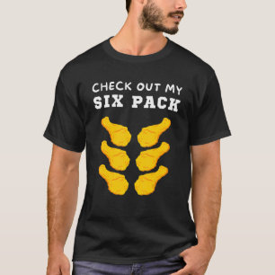 T-shirt Poulet Frit Vérifiez Mon Humour De Six Pack Gym Mu