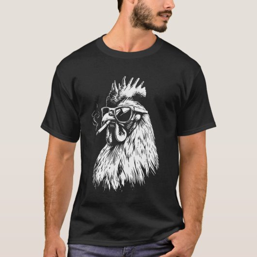 T-shirt Poulet fumant cigarette (Devant)