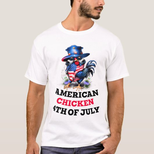 T-shirt Poulet funky en Casquette élégant (Devant)