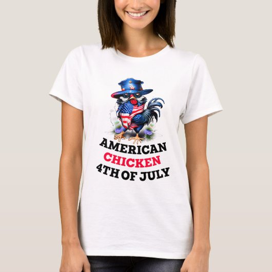 T-shirt Poulet funky en Casquette élégant (Devant)