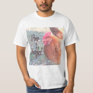 T-shirt Poulet I poop Petit déjeuner Humour amusant