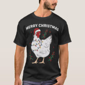 T-shirt Poulet Joyeux Noël Drôle Santa Hat Poulet Li (Devant)