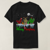 T-shirt Poulet Joyeux rennes de Noël Père Noël Elf Plaid C (Design devant)