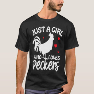 T-shirt Poulet Juste Une Fille Qui Aime Les Bêcheurs