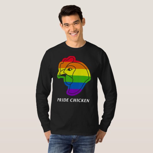 T-shirt Poulet Lgbt Pun Frit Arc-en-ciel Drapeau Buffle (Devant entier)