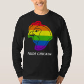 T-shirt Poulet Lgbt Pun Frit Arc-en-ciel Drapeau Buffle (Devant)