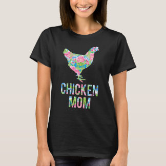 T-shirt Poulet Maman Coloré Floral Poulet Hen
