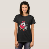 T-shirt Poulet Mignon Mangeant Pastèque Fruit Été Hommes W (Devant entier)