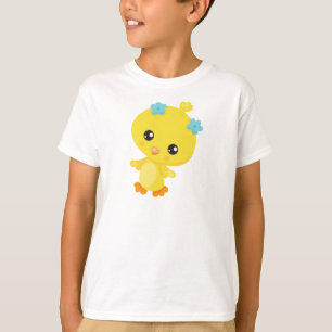 T-shirt Poulet mignon, Poulet Bébé, Poulets, Fleurs