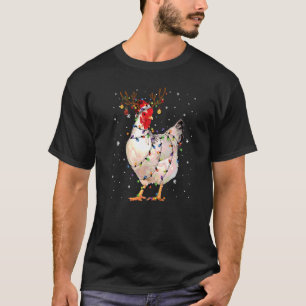 T-shirt Poulet Noël Dos Reindeer Noël Light Paj