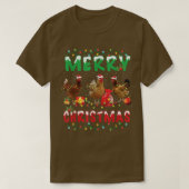T-shirt Poulet Noël Fée Lumières Joyeux Noël Poulet (Design devant)