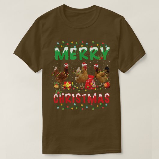 T-shirt Poulet Noël Fée Lumières Joyeux Noël Poulet (Design devant)