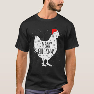 T-shirt Poulet Noël Joyeux Chickmas Chapeau de Père Noël P