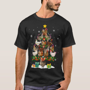 T-shirt Poulet Noël Lumières Fantastiques Noël Poulet L