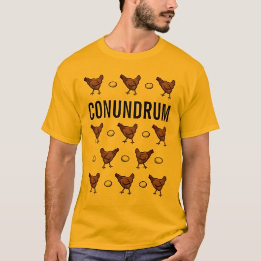 T-shirt Poulet ou énigme des oeufs (Devant)