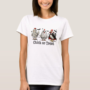 T-shirt Poulet ou Friandise Drôles de Poules d'Halloween