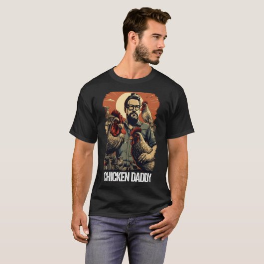 T-shirt Poulet papa Poulet Père Poulet Fermier Poulet Père (Devant entier)
