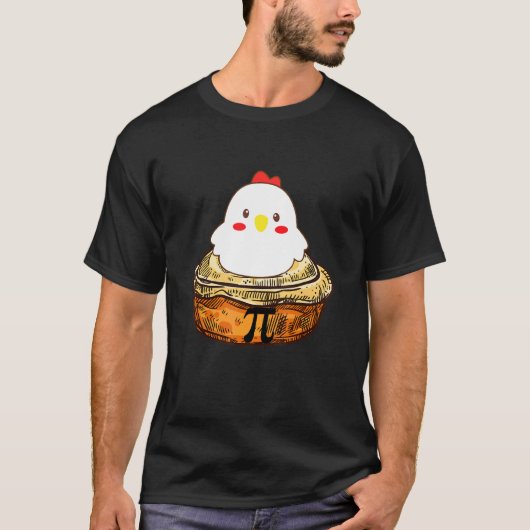 T-shirt Poulet Pot Pi Jour Pièce Math Geek (Devant)