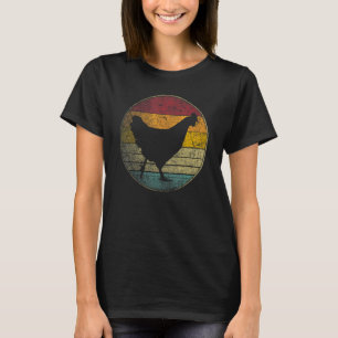 T-shirt Poulet Poule Coq Ferme Agriculteur Oiseau Gif Rétr