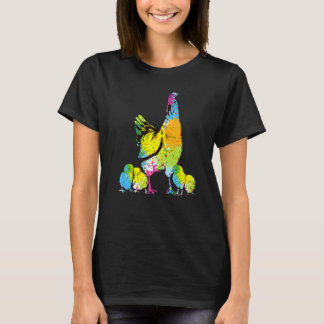 T-shirt Poulet Poule Poussins Aviculteur Style Rétro Ea