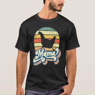 T-shirt Poulet Rétro Maman Silhouette de Poulet Vintage 70