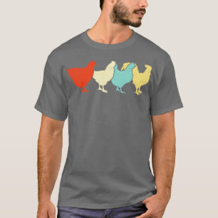 T-shirt Poulet Retro Vintage Volaille Femme Agricultrice H