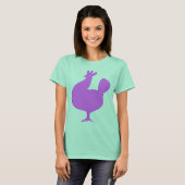 T-shirt Poulet rose rétro (Devant entier)