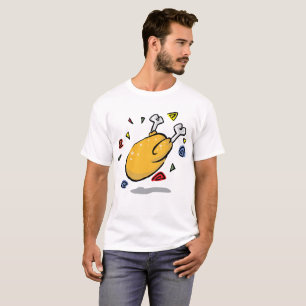 T-shirt Poulet rôti de dessin animé drôle qui tombe