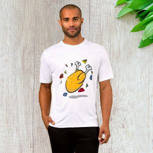 T-shirt Poulet rôti de dessin animé drôle qui tombe
