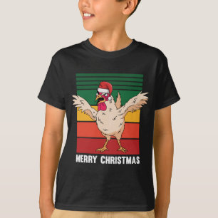 T-shirt Poulet Santa Chapeau Joyeux Pajama de Noël Funny A