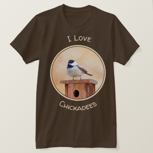 T-shirt Poulet sur la peinture d'oiseaux Art original (Design devant)