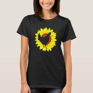 T-shirt Poulet Tournesol Printemps Été Floral Poulet Fleur