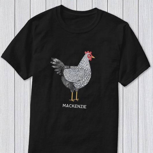 T-shirt Poulet Wyandotte aquarelle personnalisé amusant