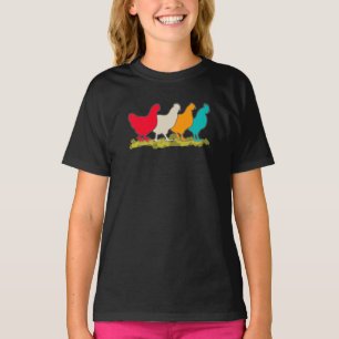 T-shirt Poulets De Différentes Couleurs