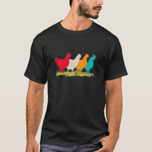 T-shirt Poulets De Différentes Couleurs
