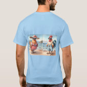 T-shirt Poulets en maillots de bain en bord de mer (Dos)