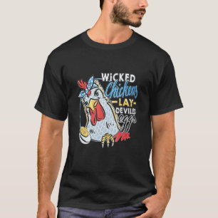 T-shirt Poulets Mis Drôle Oeuf Dévilé Amour Drôle Poulet