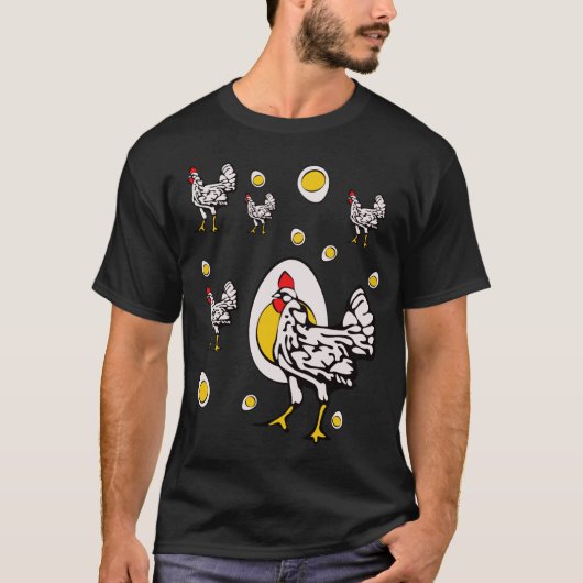 T-shirt Poulets rétro (Devant)