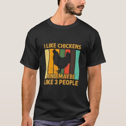 T-shirt Poulets vintages Retro J'Aime Les Poulets (Devant)