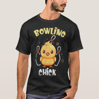 T-shirt Poulette de Bowling Athlète de Poulet Drôle Quille