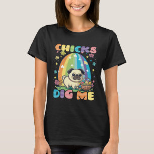 T-shirt Poulettes M'aiment Pug Pâques Chrétien