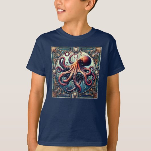 T-shirt Poulpe Art Déco (Devant)