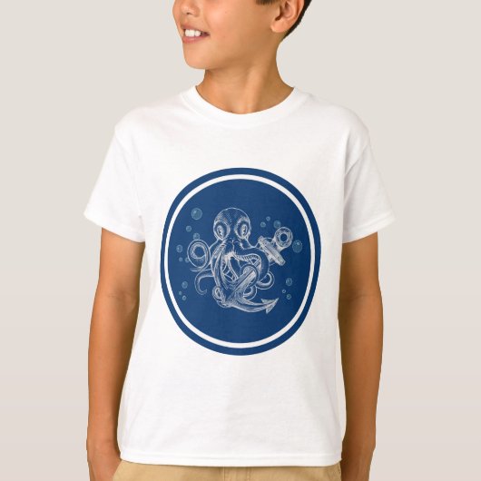 T-shirt Poulpe avec ancre (Devant)