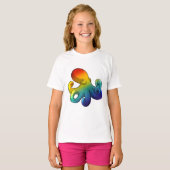T-shirt Poulpe avec arc-en-ciel (Devant entier)