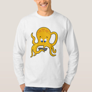 T-shirt poulpe avec ordinateur portable