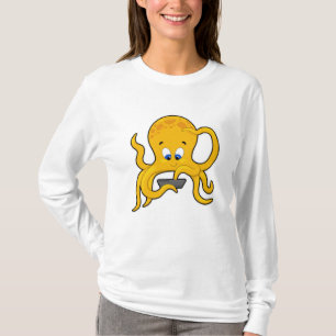 T-shirt poulpe avec ordinateur portable