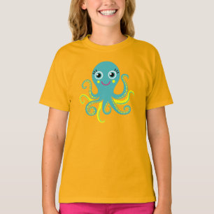 T-shirt Poulpe bleu et jaune