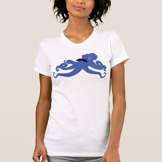 T-shirt poulpe mustached avec un monocle (Devant)
