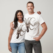 T-shirt Poulpe noir et blanc (Unisexe)